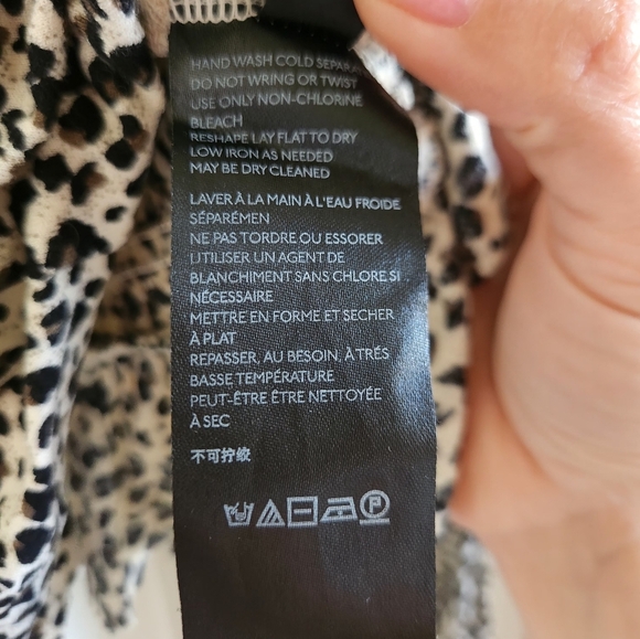 Urban Outfitters Shaina Leopard Print Ruched Long Sleeve Cinched Blouse Size M - Picture 8 of 9